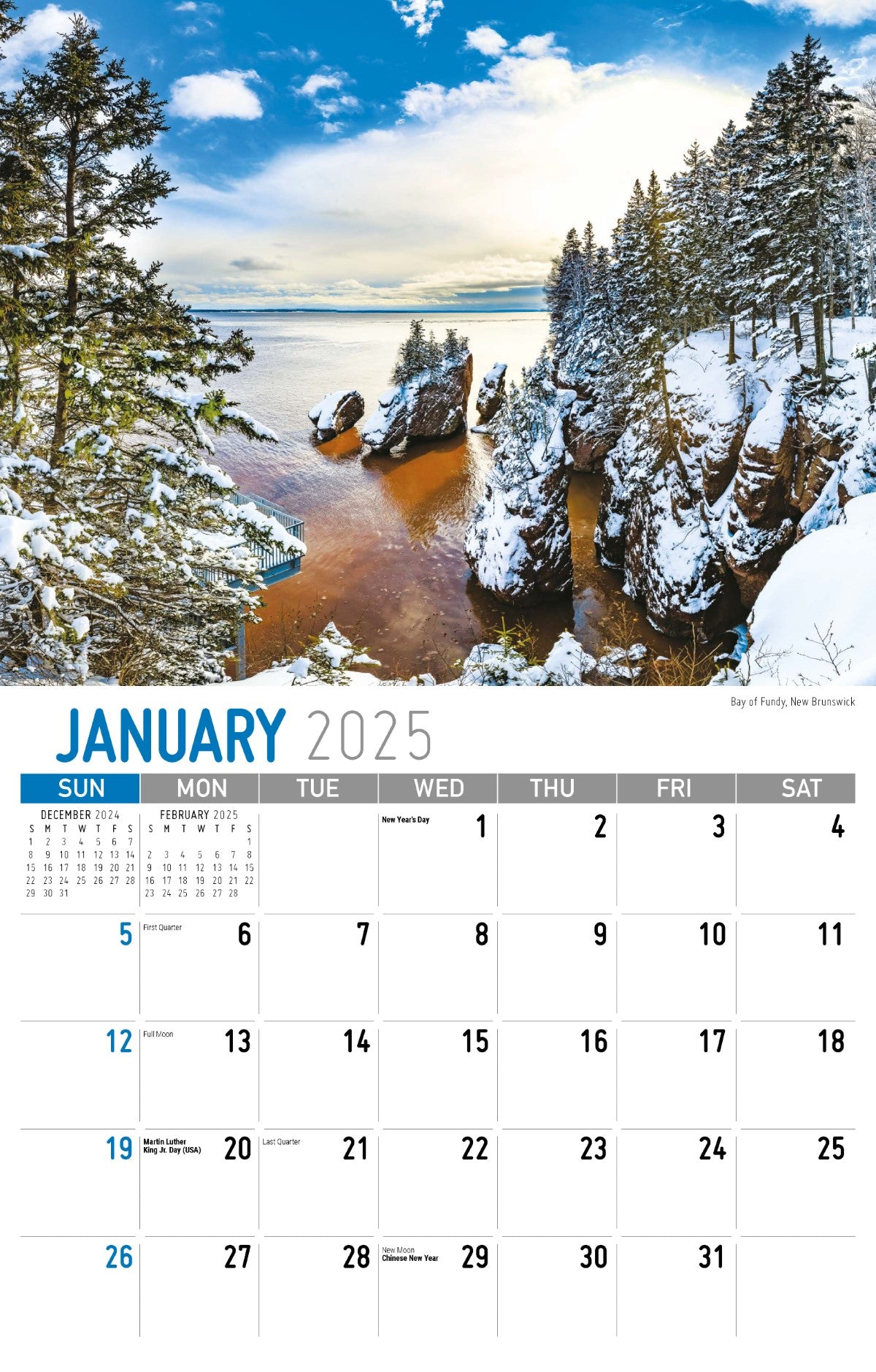 Galleria Wall Calendar 2025 Scenes of Atlantic Canada