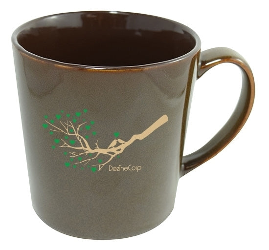 Lenny 16oz reactive brown mug in Ripple gift box