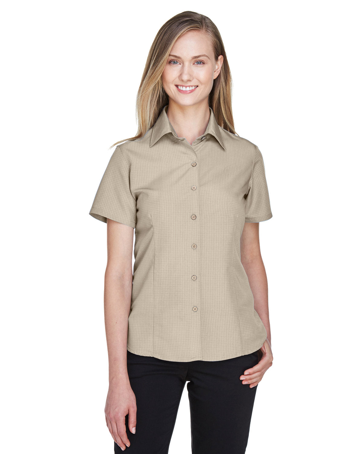 Harriton Ladies' Barbados Textured Camp Shirt
