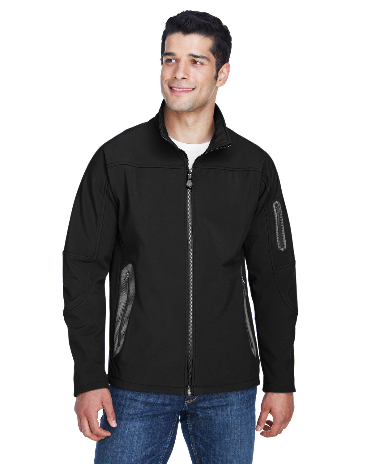 NORTH END Men's Three-Layer Fleece Bonded Soft Shell Technical Jacket