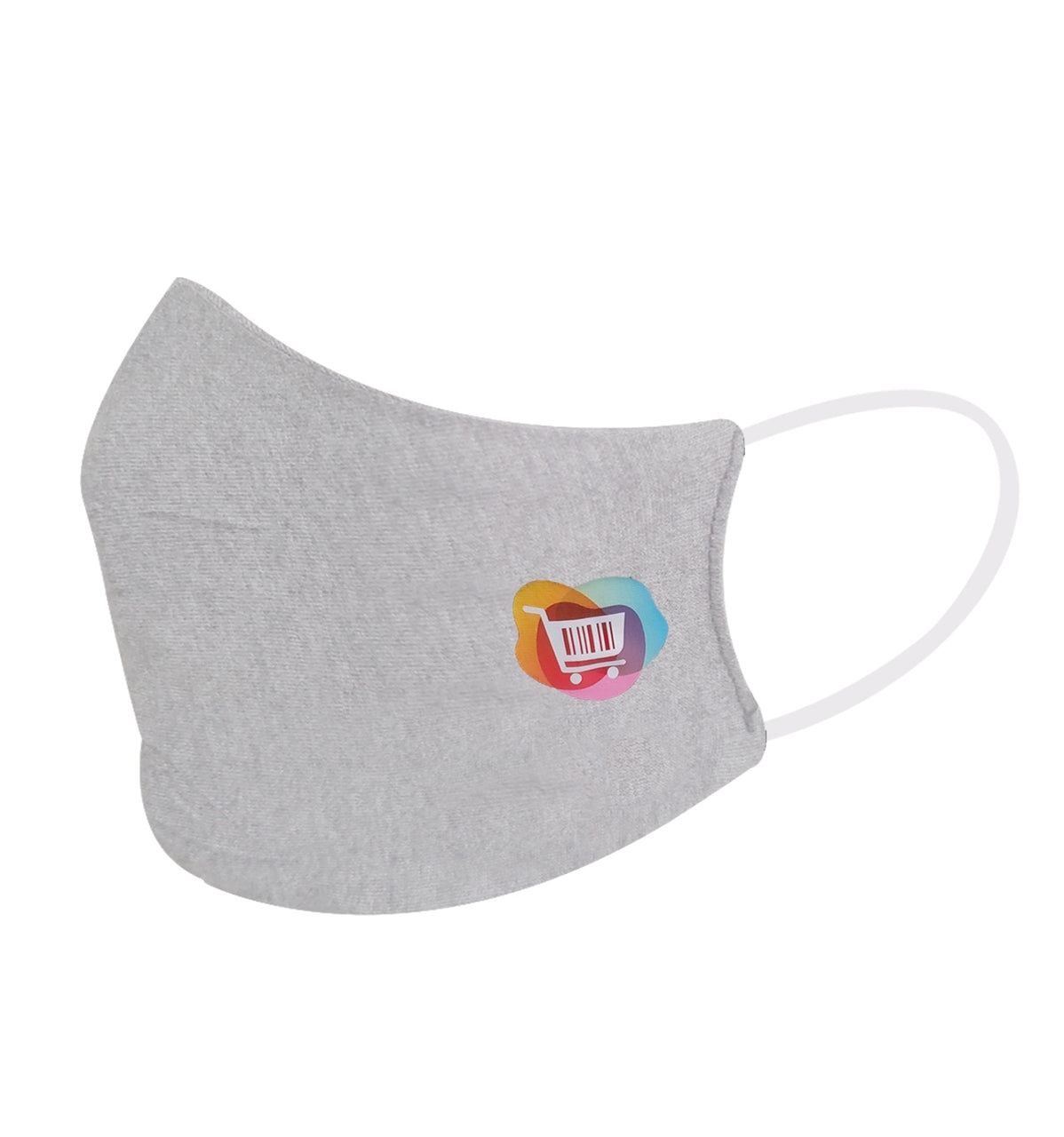 Adult Size Fashion Face Mask, 70% Cotton/30% Polyester, 2 layer, grey - Heat Transfer