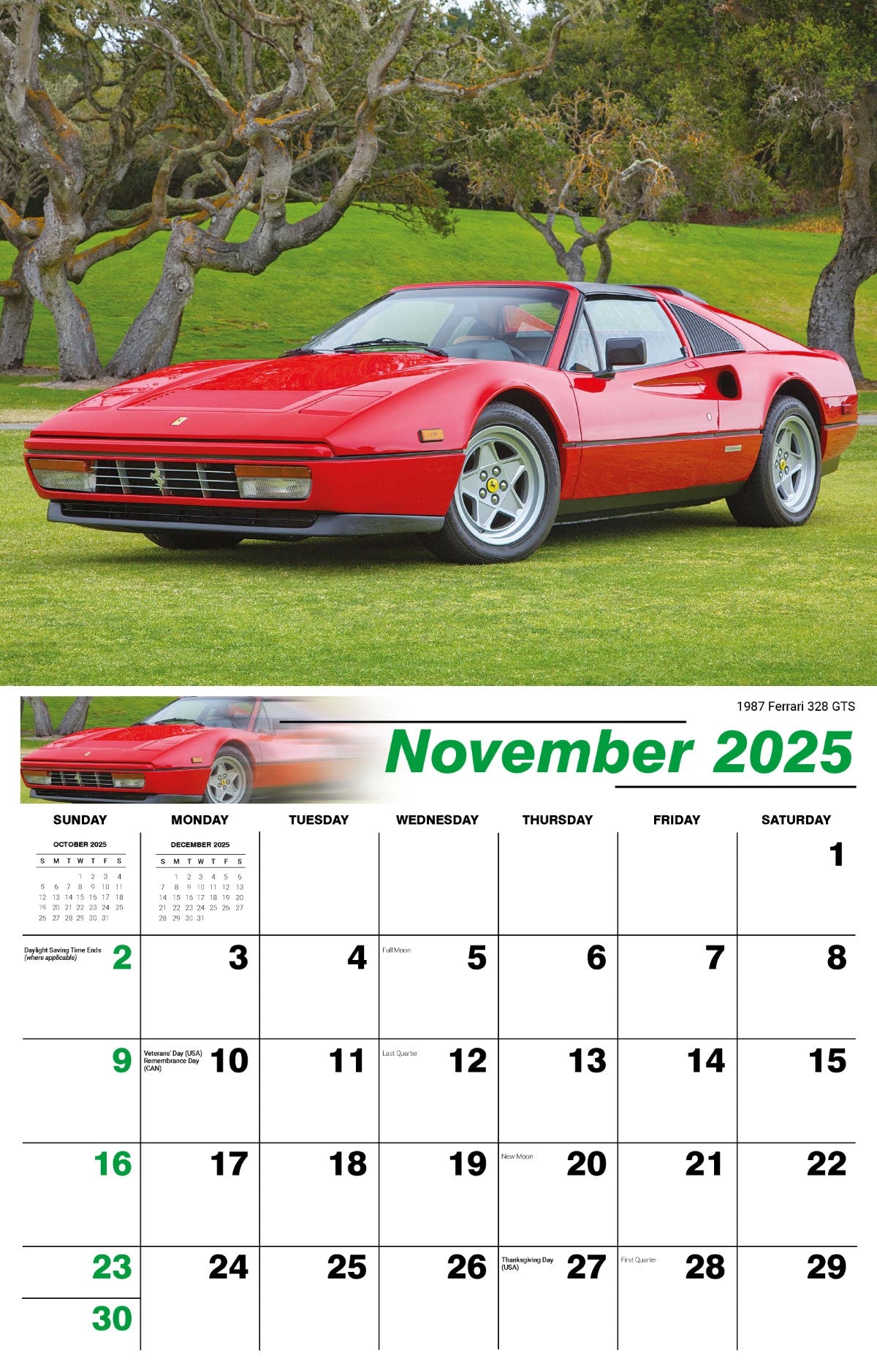 Galleria Wall Calendar 2025 Classic Cars