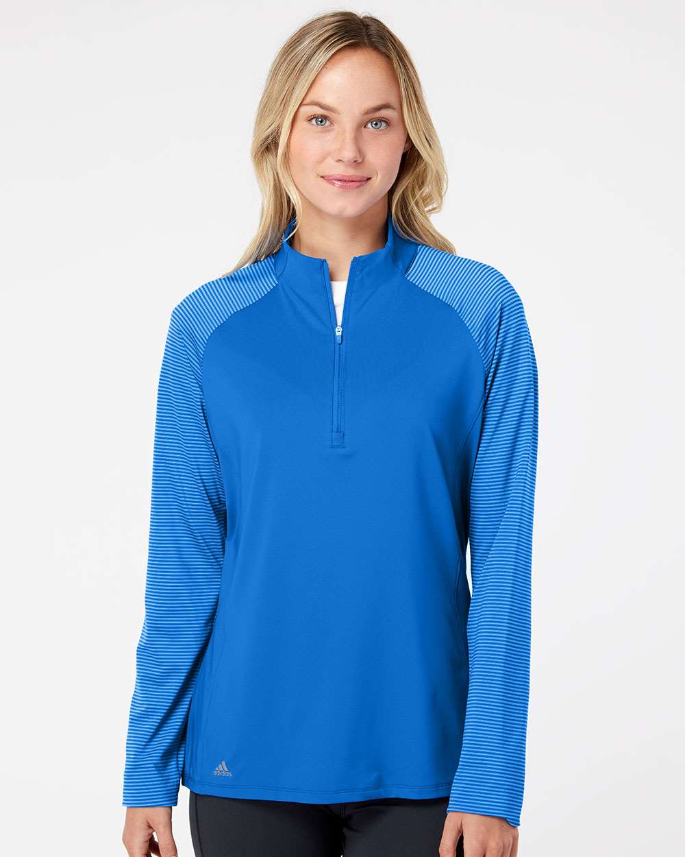 Adidas® Women's Stripe Block Quarter Zip Pullover