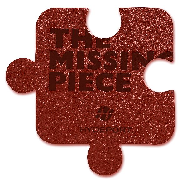 The Missing Piece single coaster brown, bonded leather - felt backing