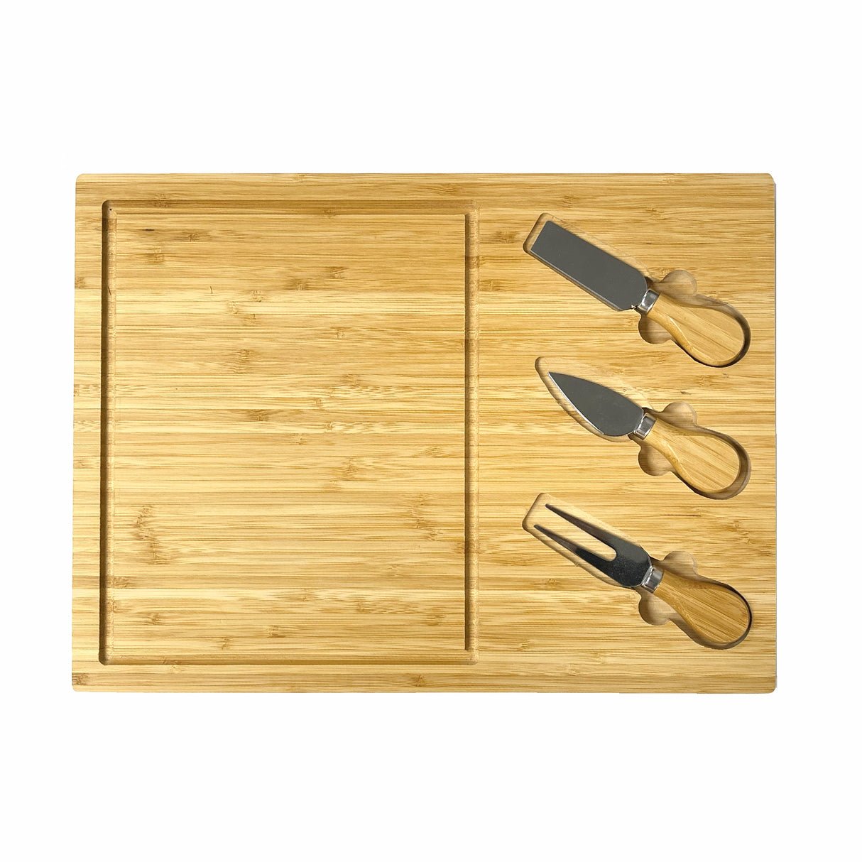 Bamboo Cheese Board & 3 Piece Utensil Set (3-5 Days)