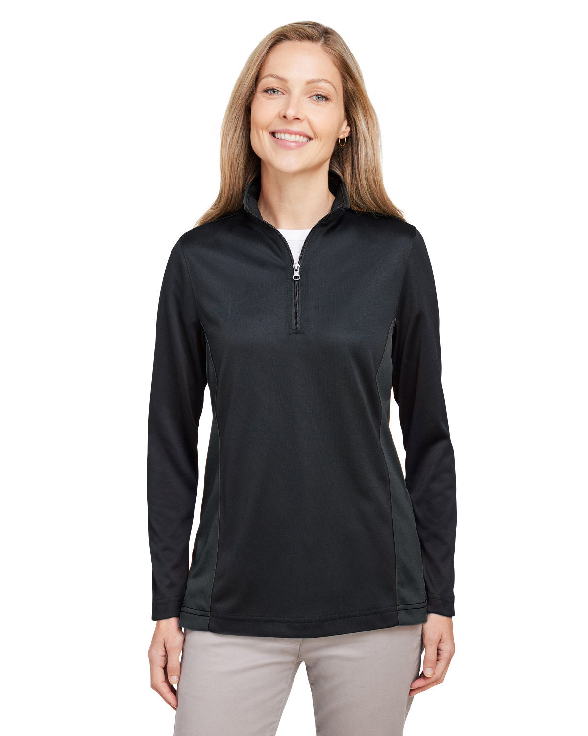 Harriton Ladies' Flash Snag Protection Plus IL Colorblock Quarter-Zip