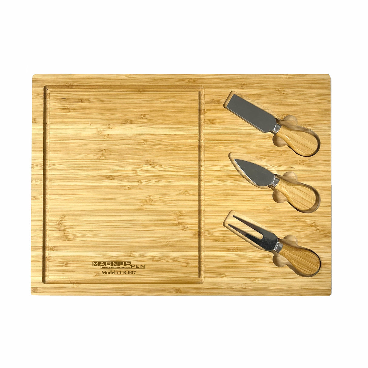 Bamboo Cheese Board & 3 Piece Utensil Set (3-5 Days)