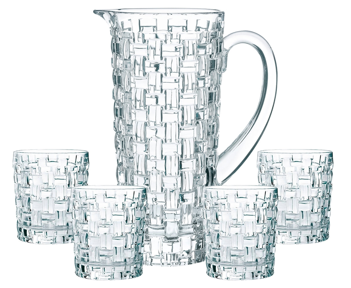 Nachtmann Bossa Nova crystal pitcher and 4 glass set