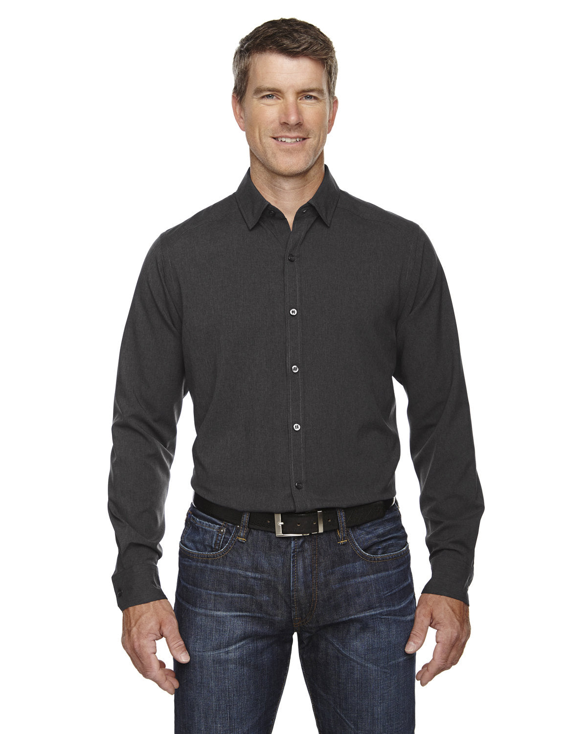 NORTH END SPORT BLUE Men's Mélange Performance Shirt