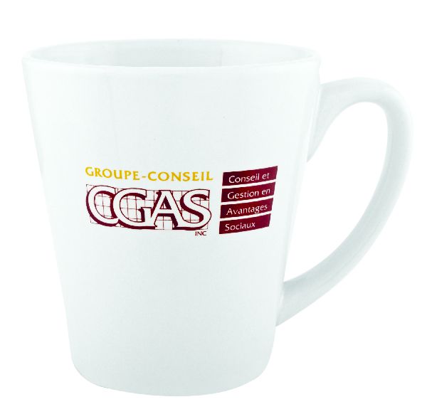 Small Cafe 12oz white mug
