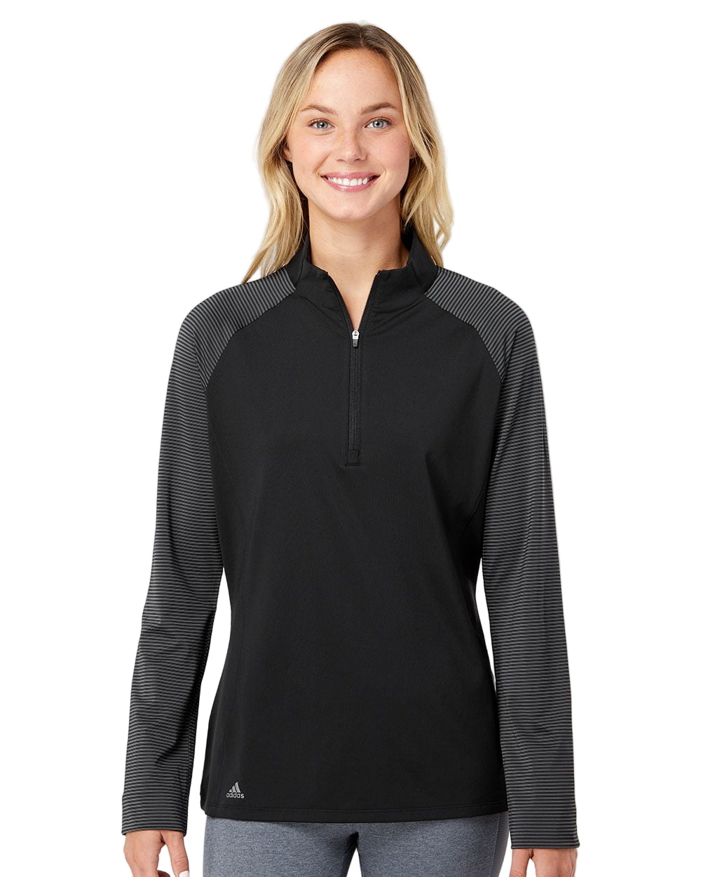Adidas® Women's Stripe Block Quarter Zip Pullover