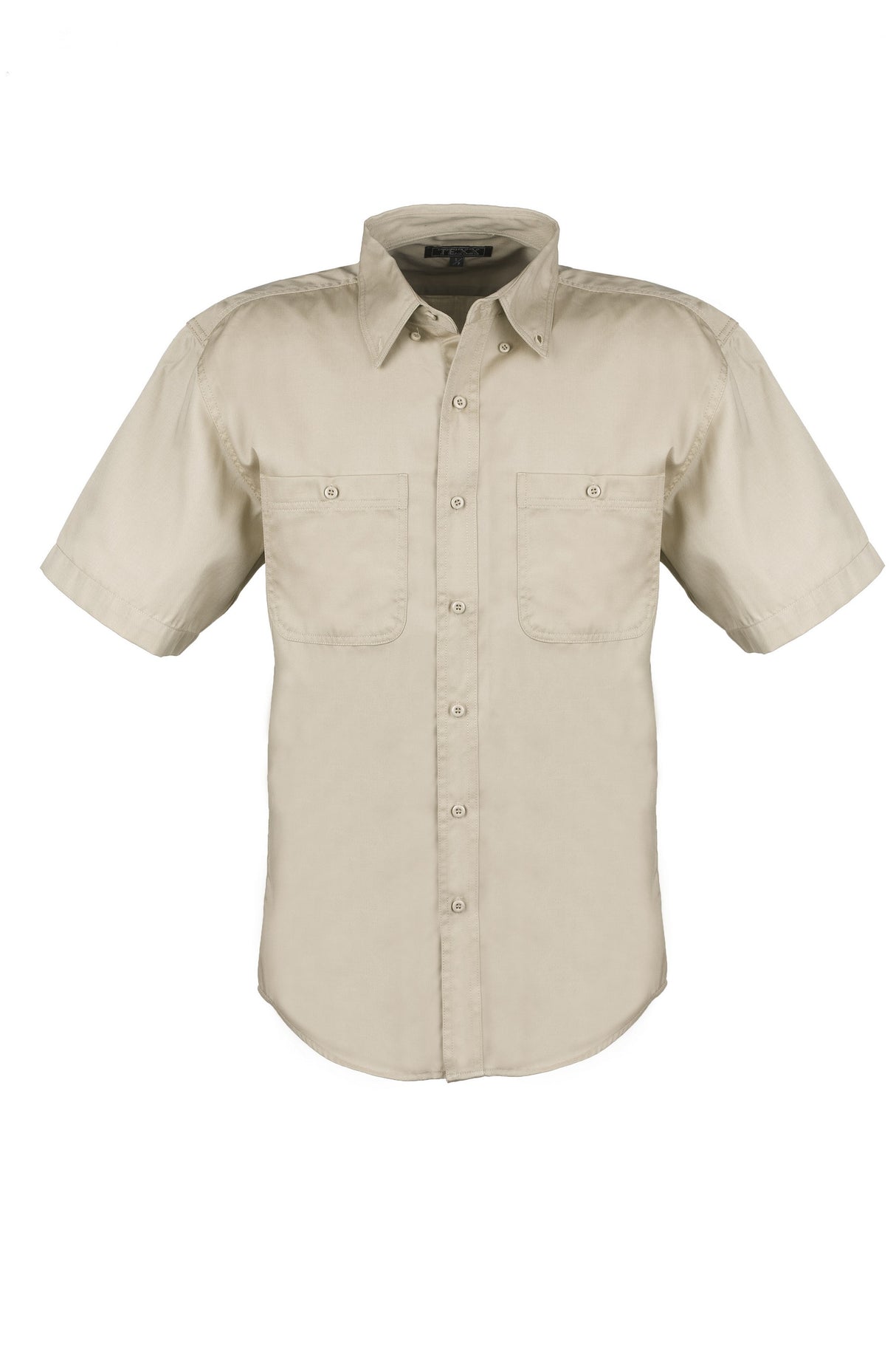Men's Cotton Blend Twill Short Sleeve Shirt Tall (Stone) (LT-3XLT)