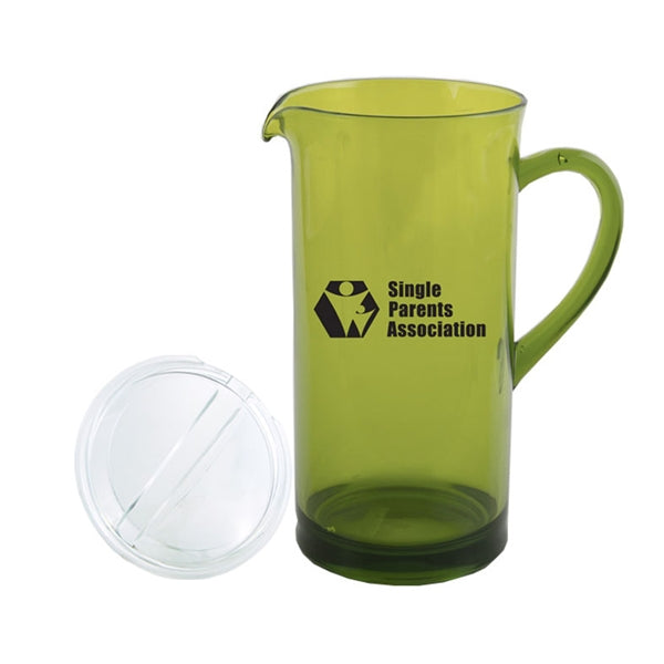Heavy Base Pitcher 50oz green with clear Lid