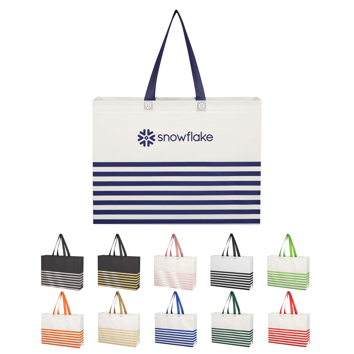 Non-woven Horizontal Stripe Tote Bag