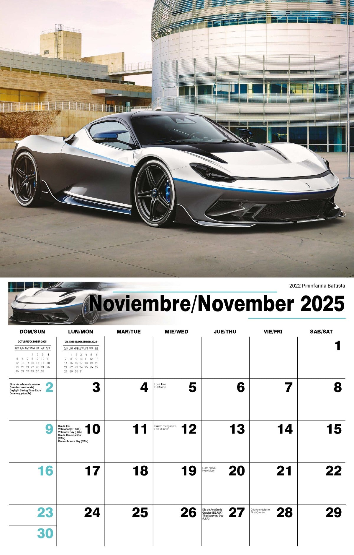 Galleria Wall Calendar 2025 Exotic Cars SP/ENG
