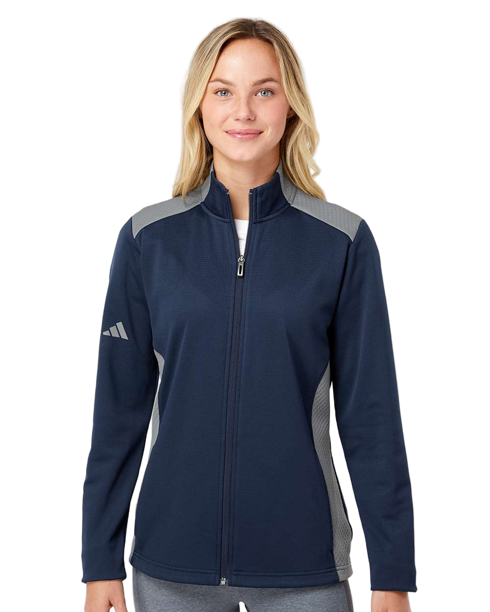 Adidas® Women's Textured Mixed Media Full-Zip Jacket