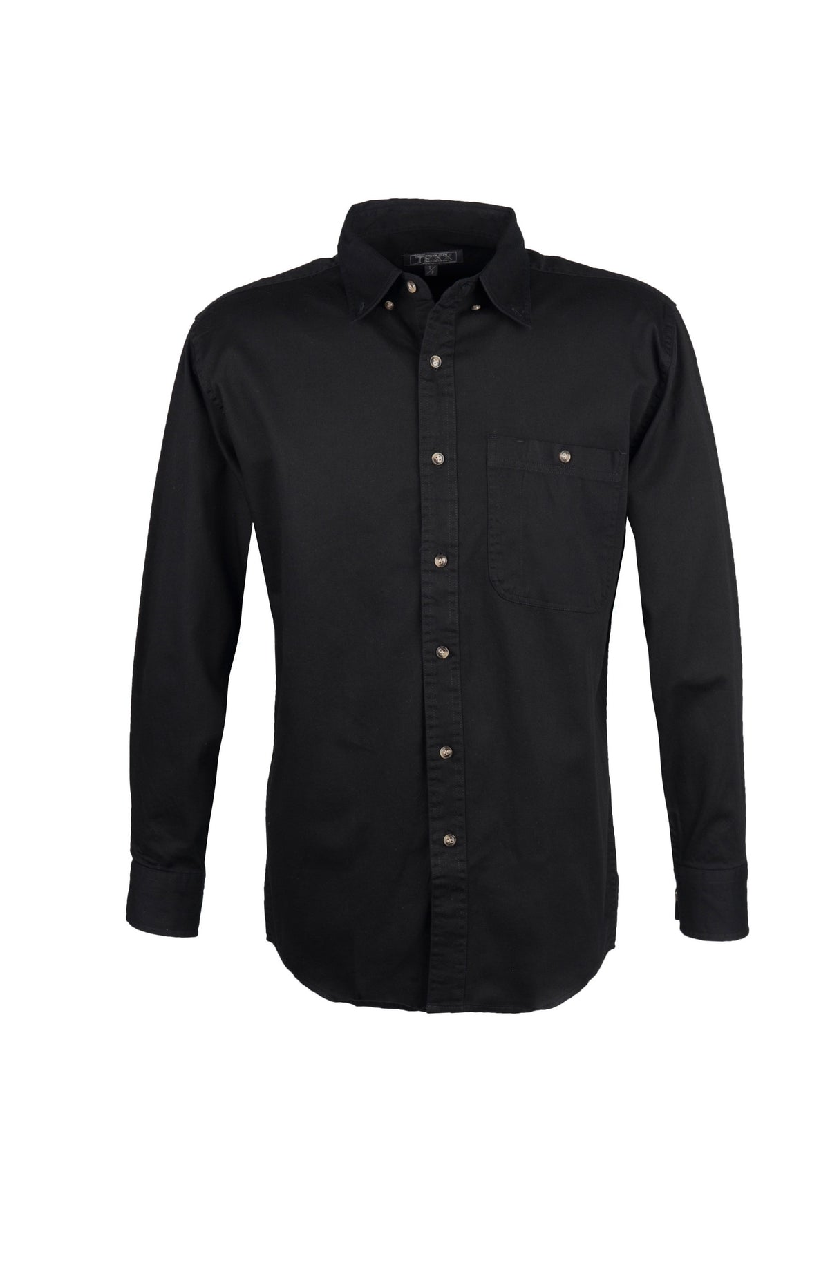 Men's 100% Cotton Twill Long Sleeve Shirt Tall (Black) (LT-3XLT)