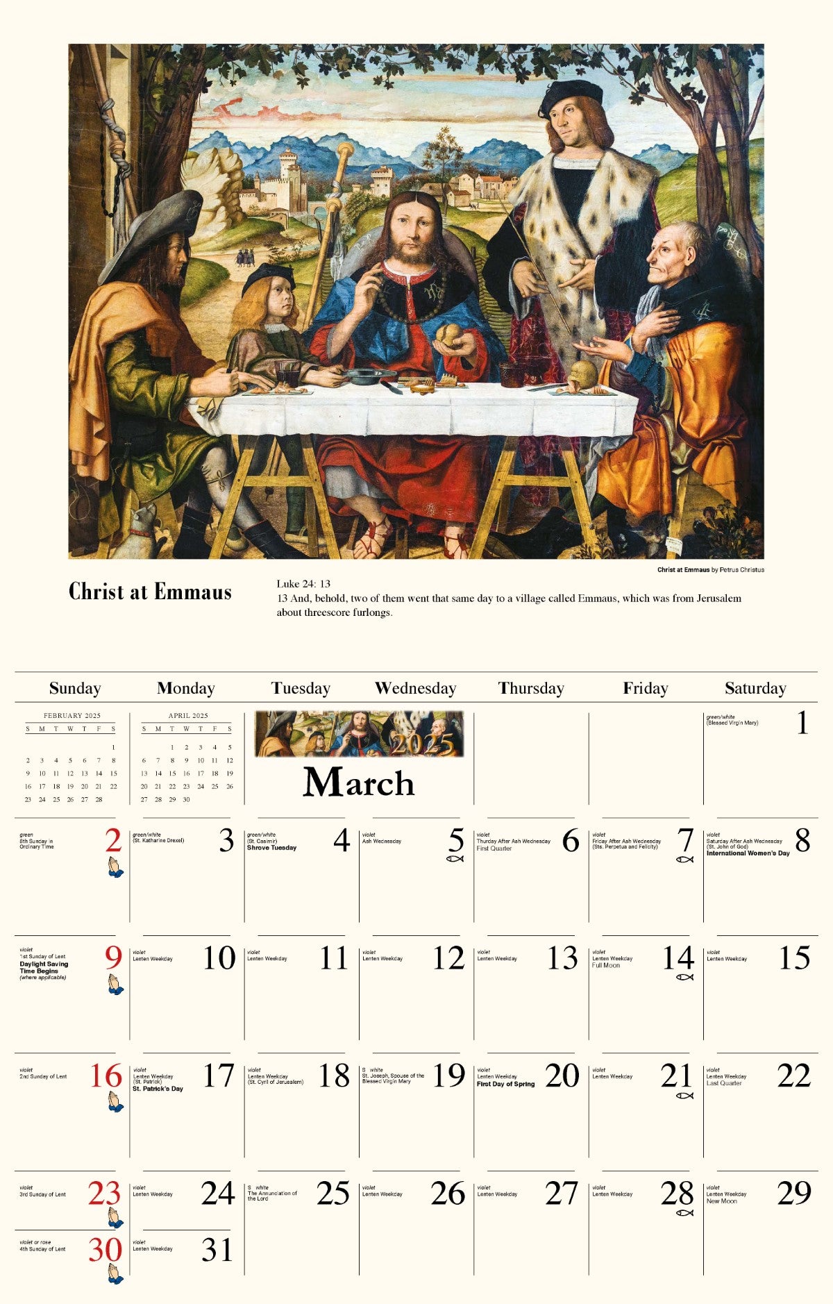 Galleria Wall Calendar 2025 Catholic Inspirations Eng.