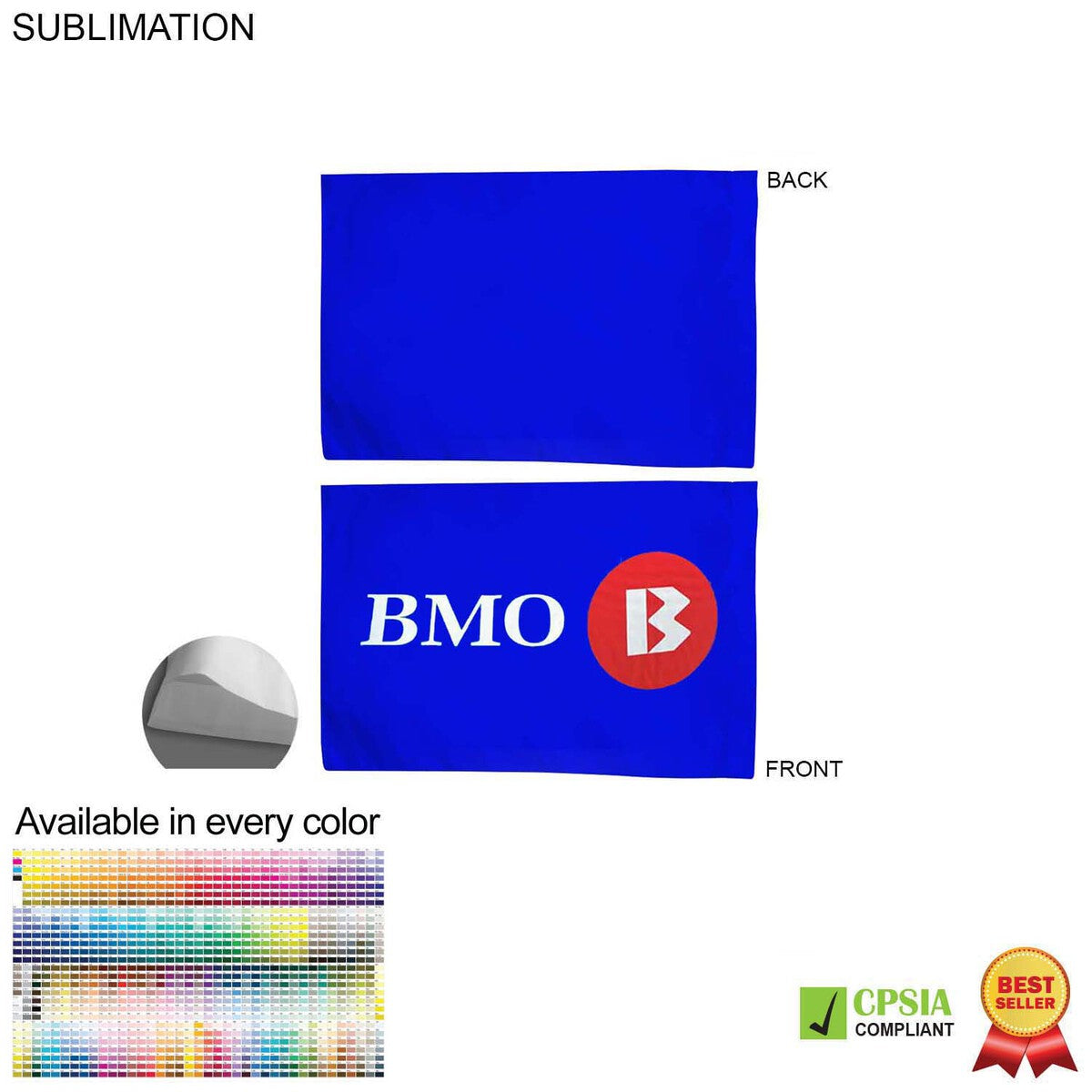 48 Hr Quick Ship - Poplin Pillowcase, 33x21, Sublimated full color Edge to Edge 2 sides