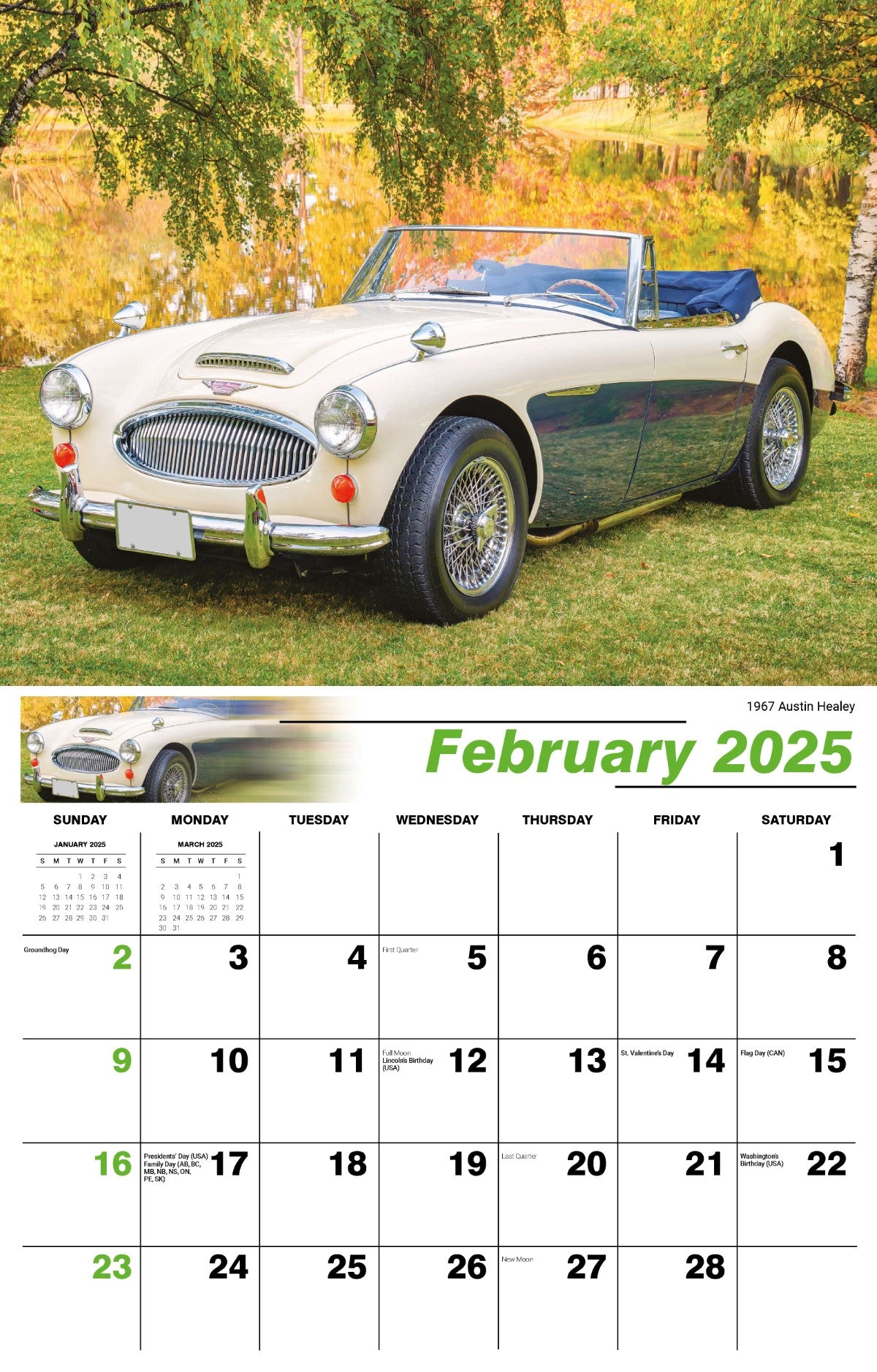 Galleria Wall Calendar 2025 Classic Cars