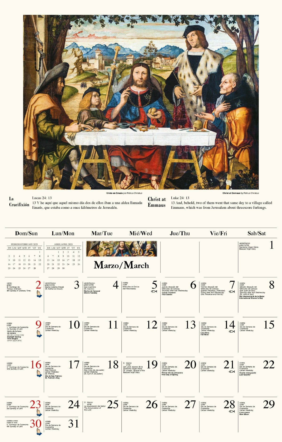 Galleria Wall Calendar 2025 Catholic Inspirations SP/ENG