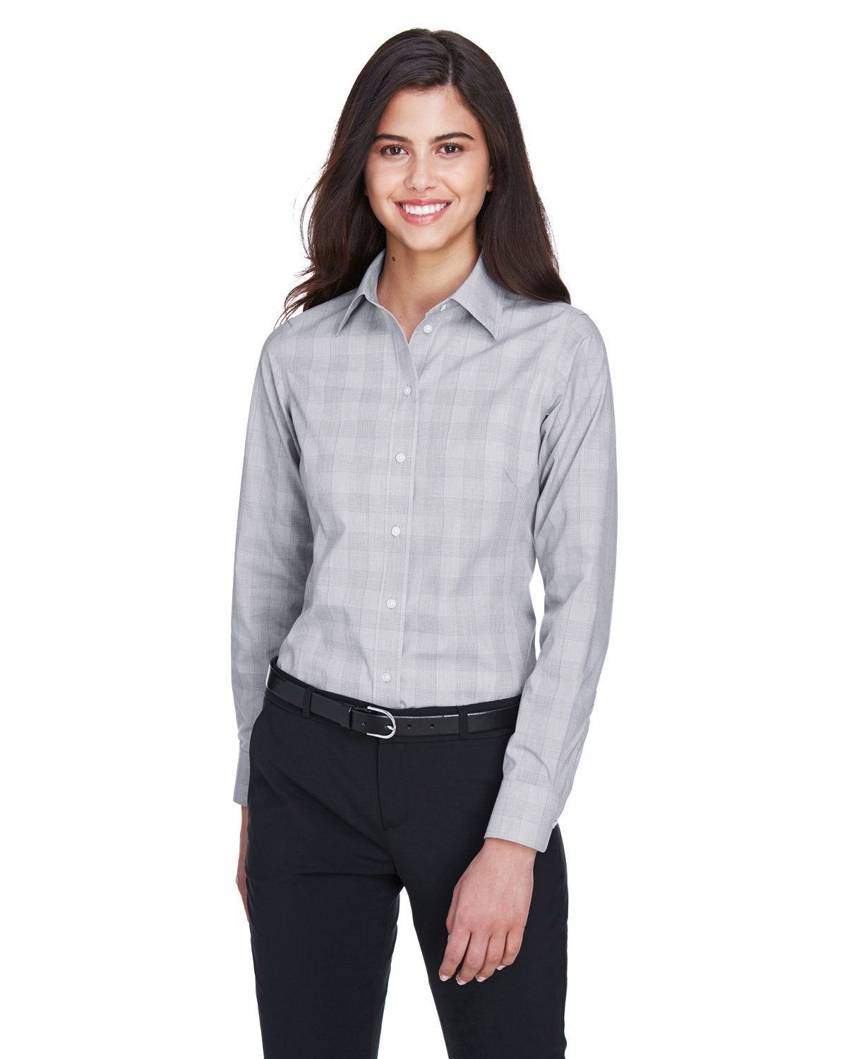 DEVON AND JONES Ladies' Crown Collection® Glen Plaid Woven Shirt