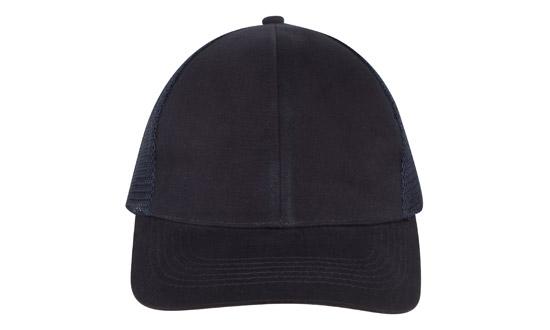 000963 Trucker Style Brushed Cotton Cap w/Mesh Back