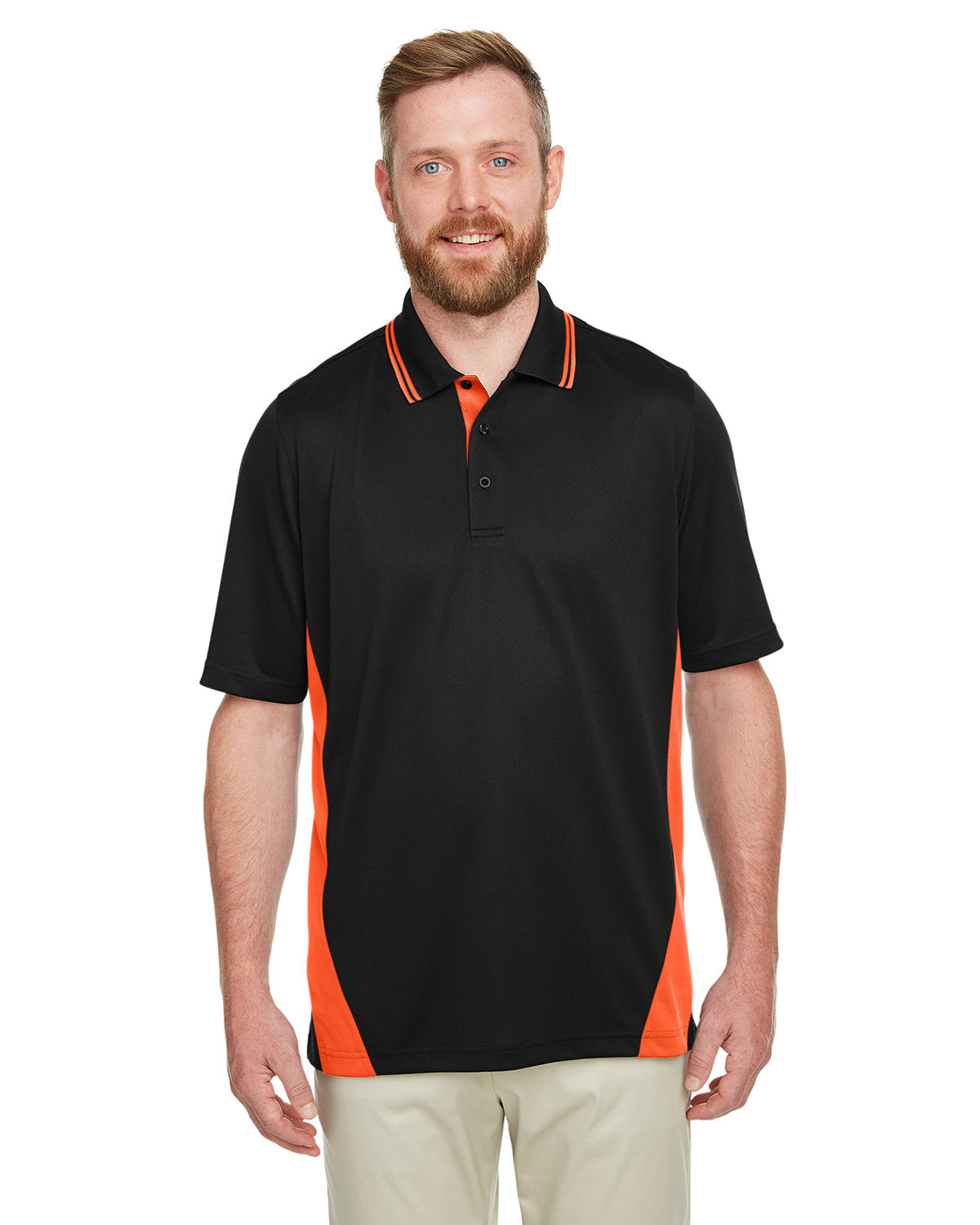 Harriton Men's Tall Flash Snag Protection Plus IL Colorblock Polo