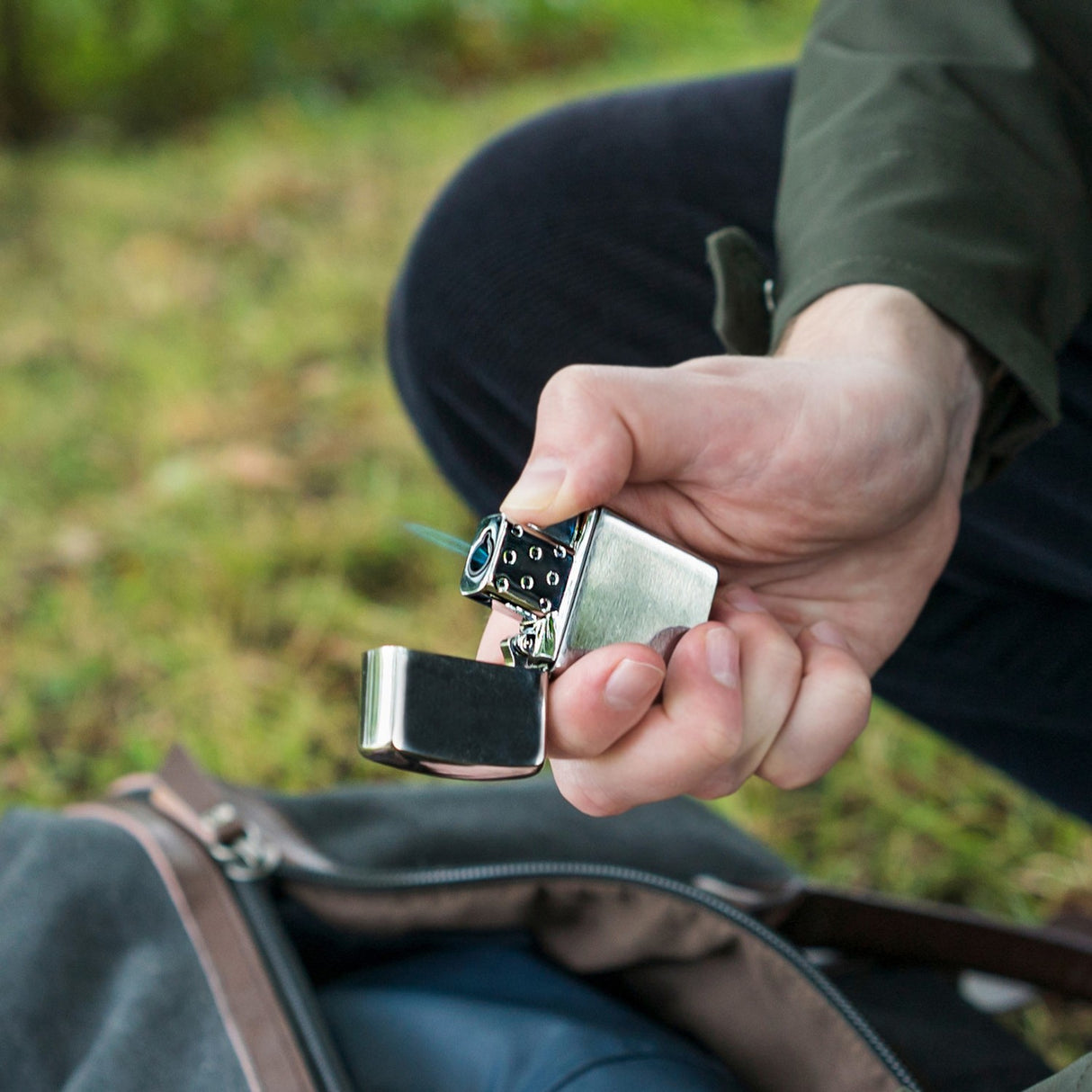 Matte Zippo® Lighter & Single Butane Insert Gift Set