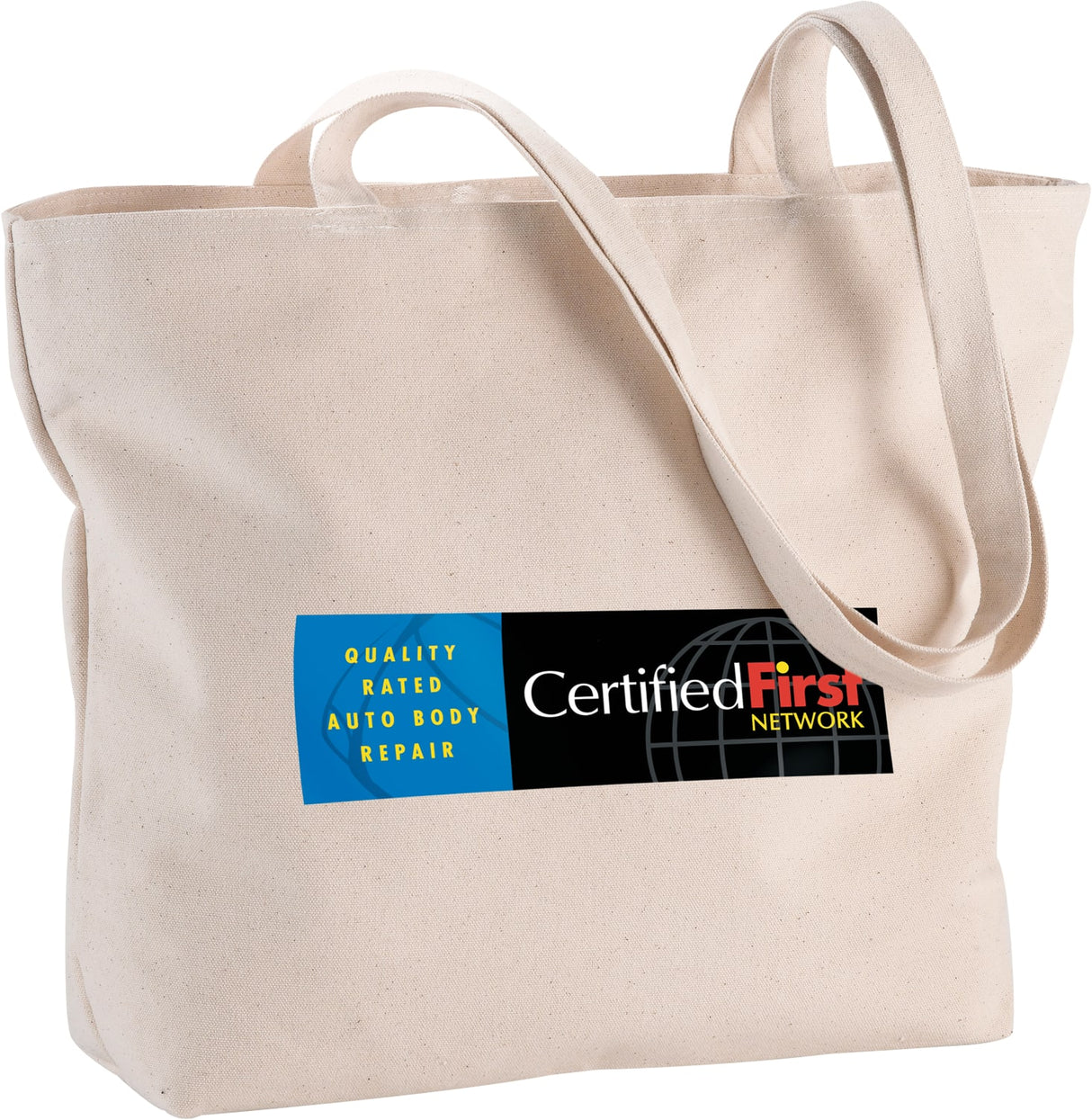 0003111 Zippered 12oz Cotton Canvas Shopper Tote