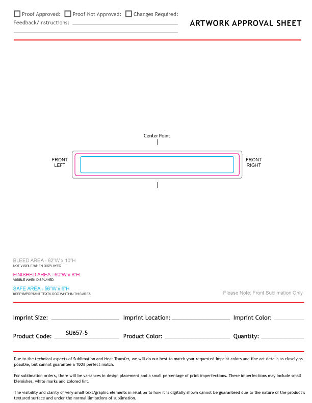 72 Hr Fast Ship - Ultra Soft and Smooth Microfleece Scarf, 8x60, Sublimated Edge to Edge 1 side