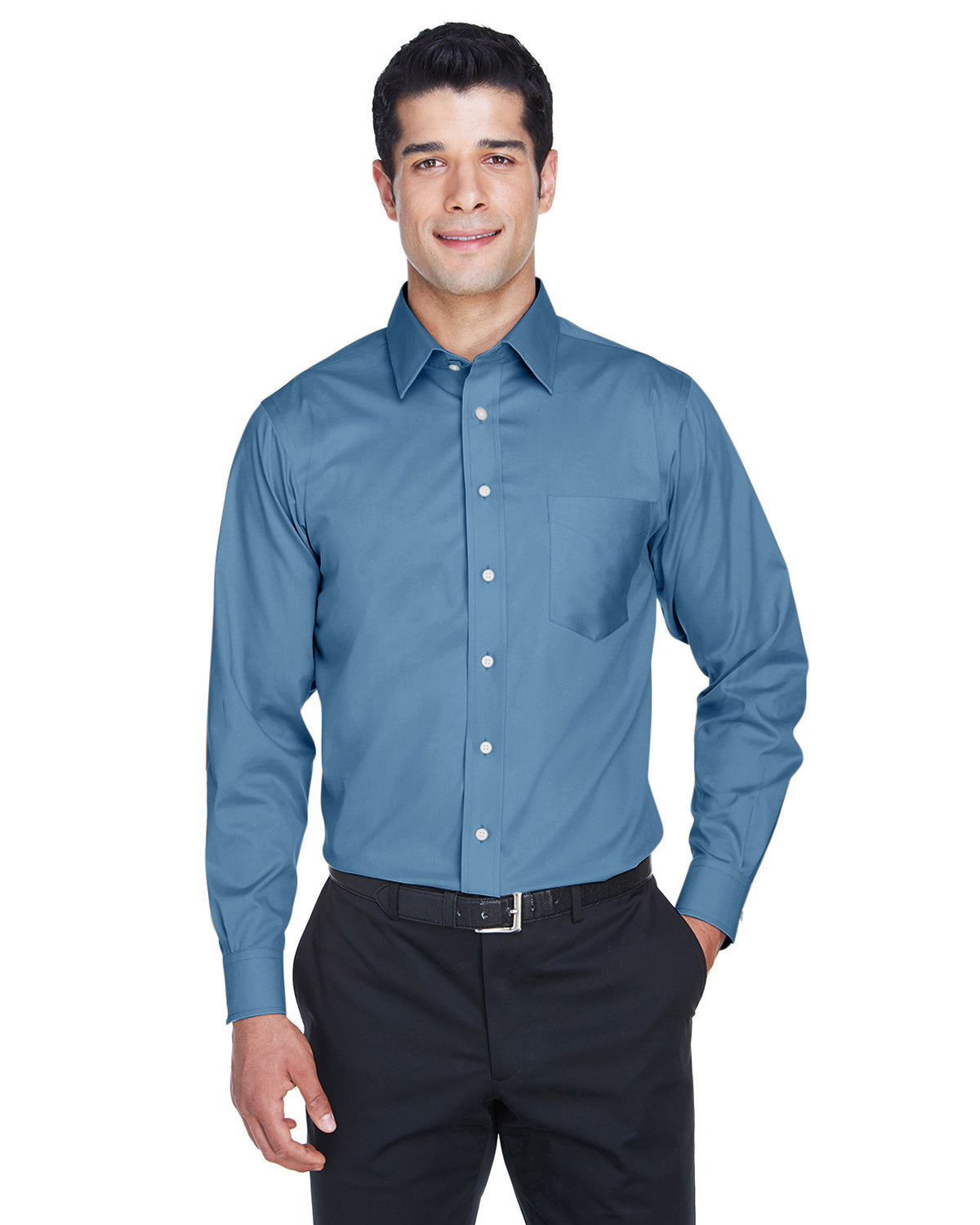 000163 Devon and Jones Men's Crown Collection® Solid Stretch Twill Woven Shirt