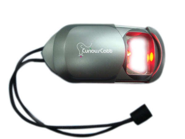 Silver bottle opener w/red light