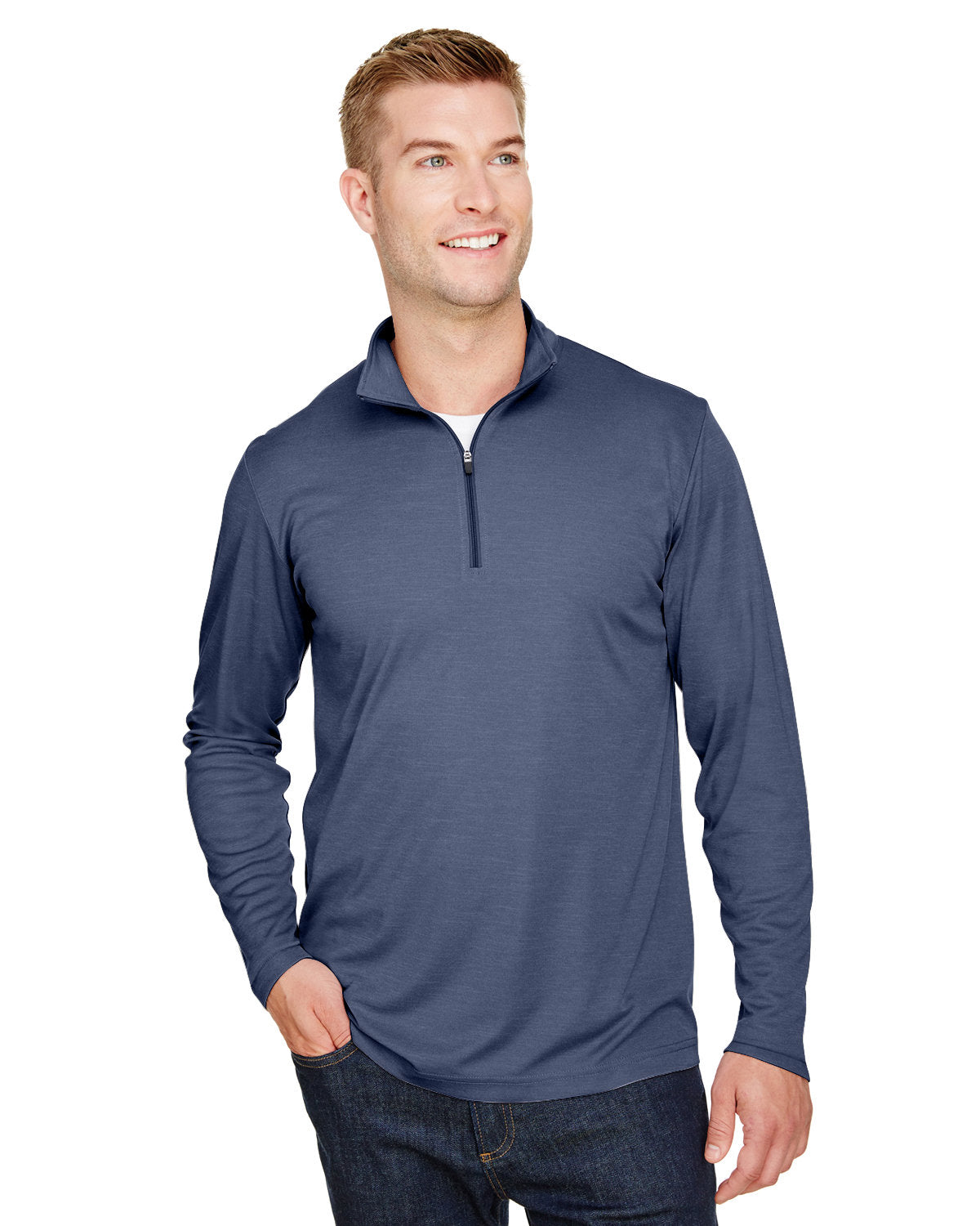 000223 Team 365 Men's Zone Sonic Heather Performance Quarter-Zip