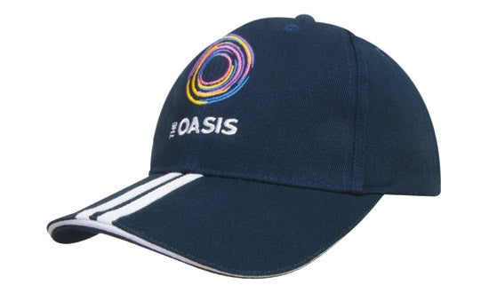 Brushed Heavy Cotton w/2 Striped Peak & Sandwich