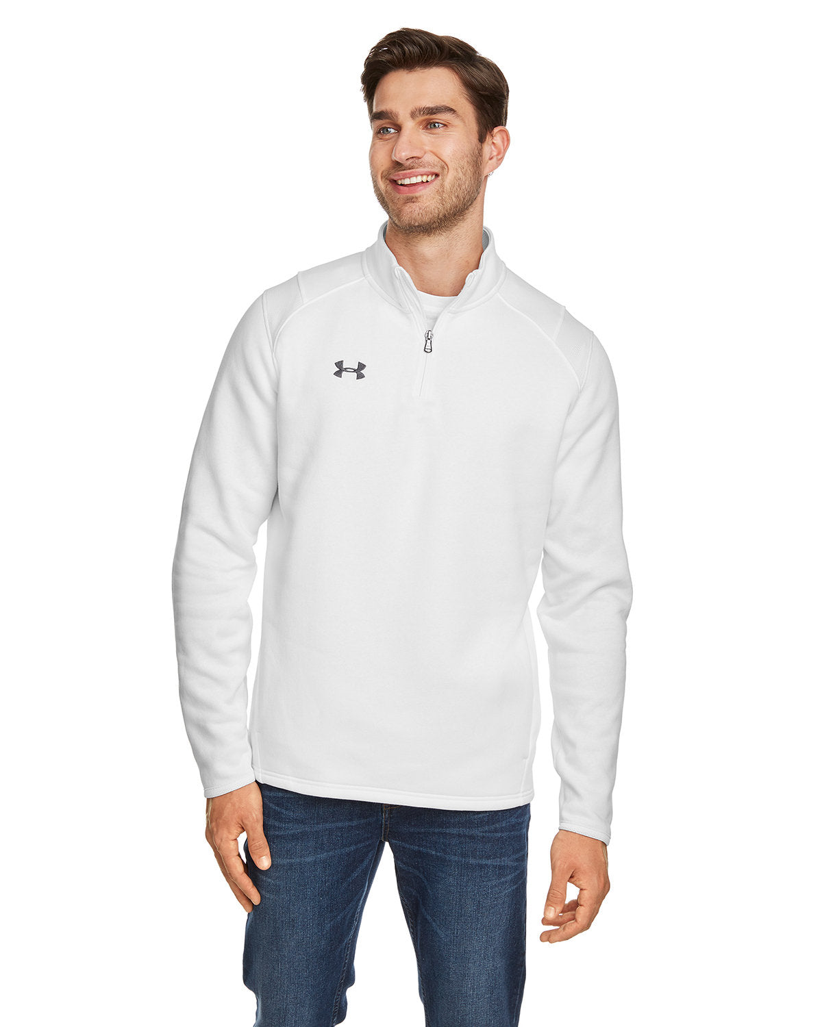 UNDER ARMOUR Men's Hustle Quarter-Zip Pullover Sweatshirt