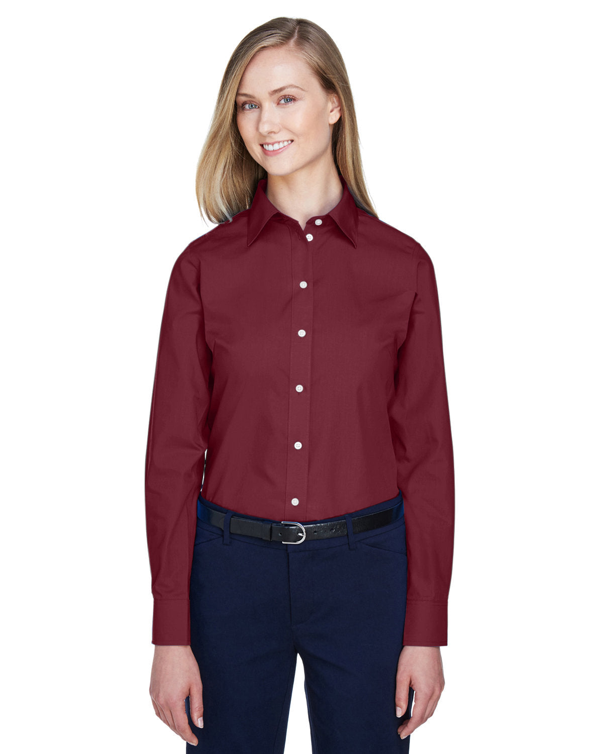 Devon and Jones Ladies' Crown Collection® Solid Broadcloth Woven Shirt