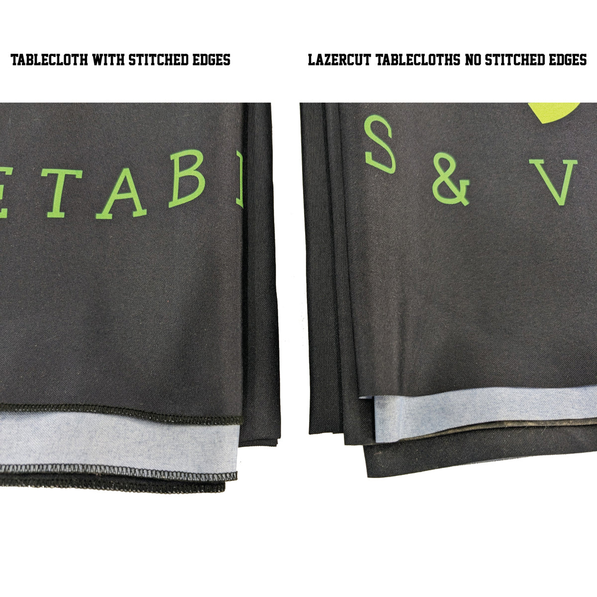 8' LazerCut 4-Sided Sublimated Tablecloth, Drape Style, Closed Back