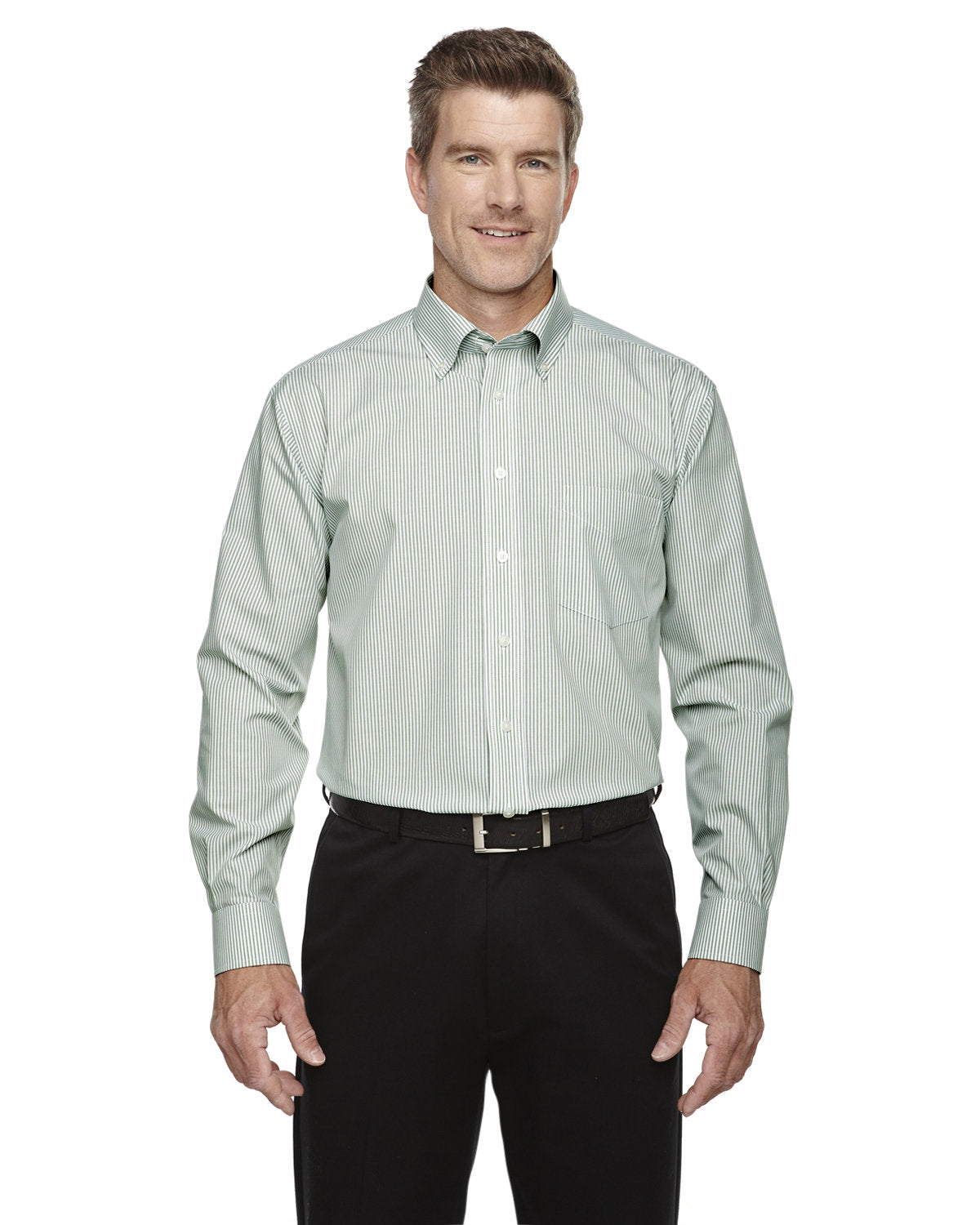 DEVON AND JONES Men's Crown Collection® Banker Stripe Woven Shirt