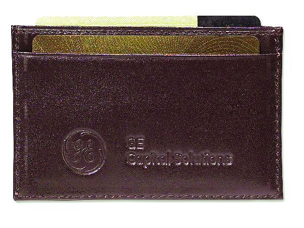 Business Card Holder brown genuine top grain leather