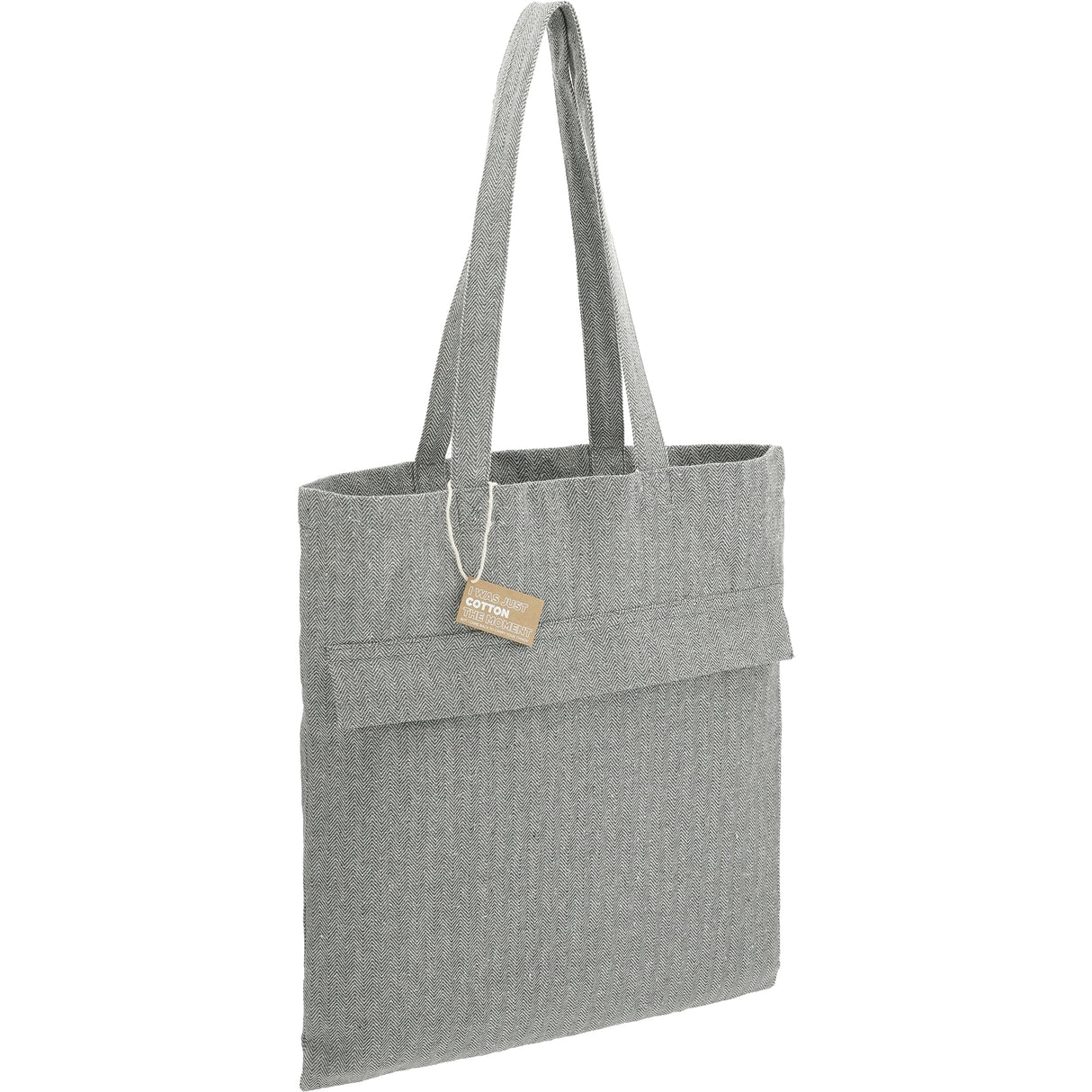 Recycled Cotton Herringbone Tote w/Zip Pocket