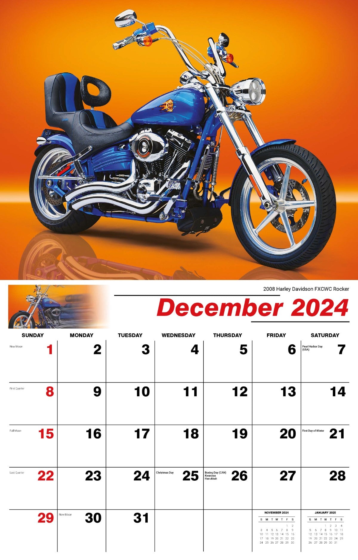 Galleria Wall Calendar 2025 Motorcycle Mania Calendar
