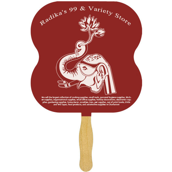 Hourglass Glued Hand Fan (1 Side/ 1 imprint color)