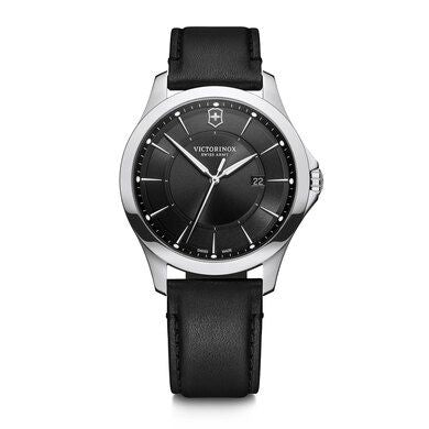 Alliance Black Dial Watch w/Leather Strap