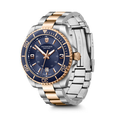 Maverick Two Tone Watch w/Blue Dial