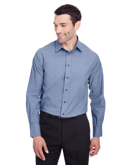 DEVON AND JONES Men's Crown Collection® Stretch Pinpoint Chambray Woven Shirt