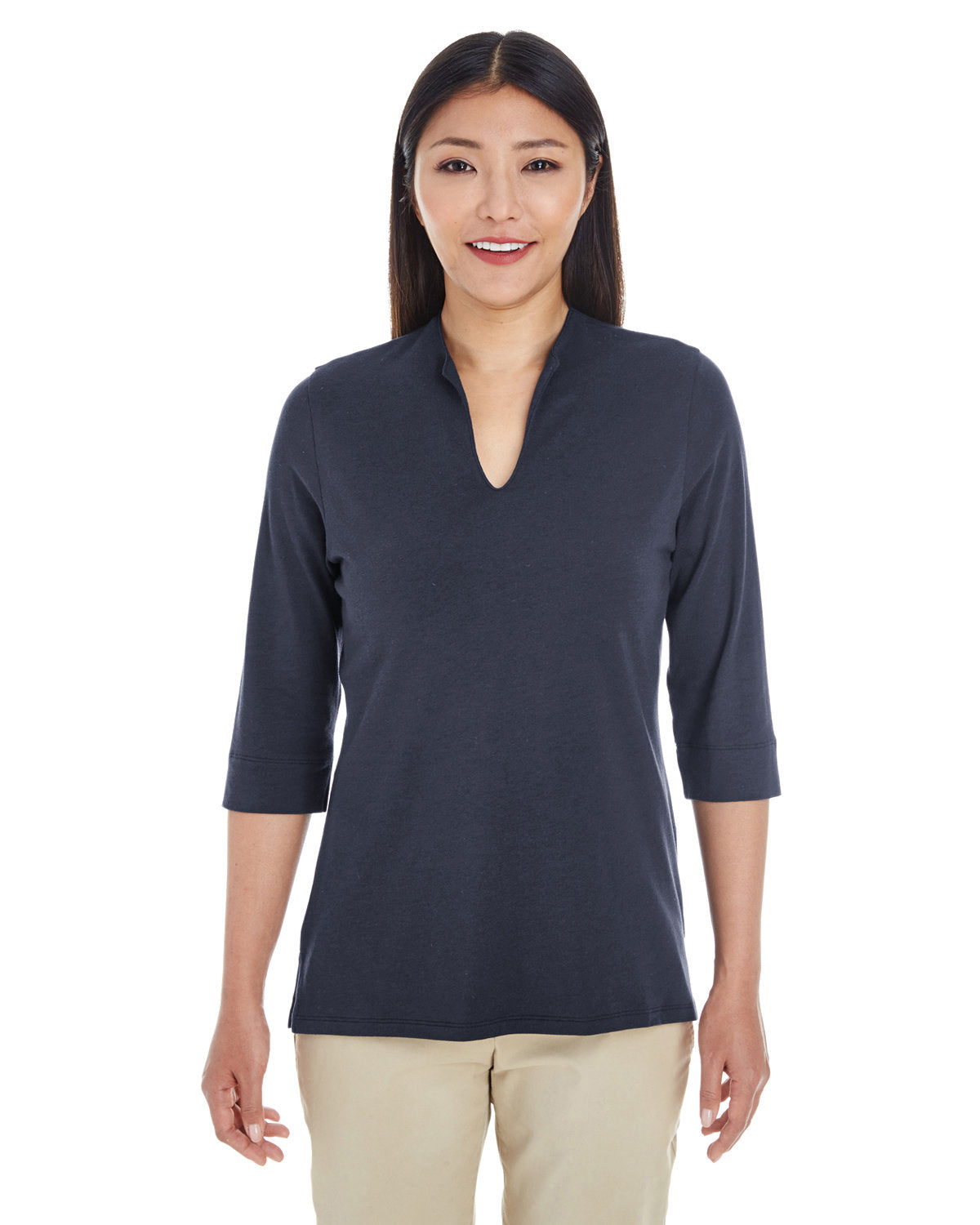 DEVON AND JONES Ladies' Perfect Fit? Tailored Open Neckline Top