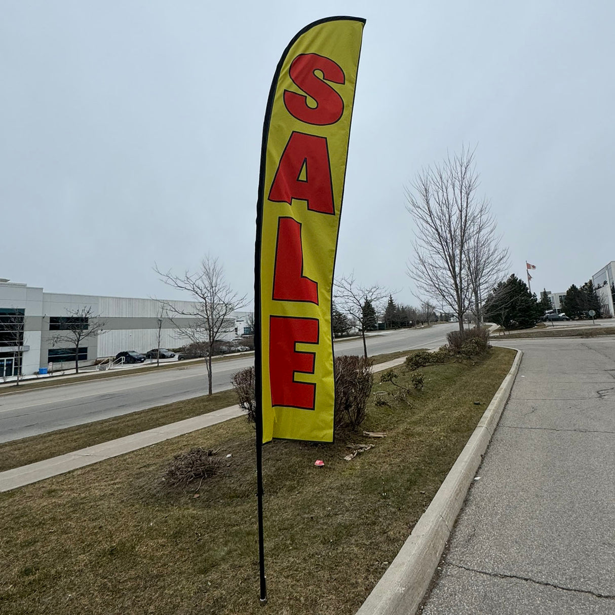15' Large Feather Flag Kit, Full Color Graphics Double Sided, Outdoor Spike base and Bag Included