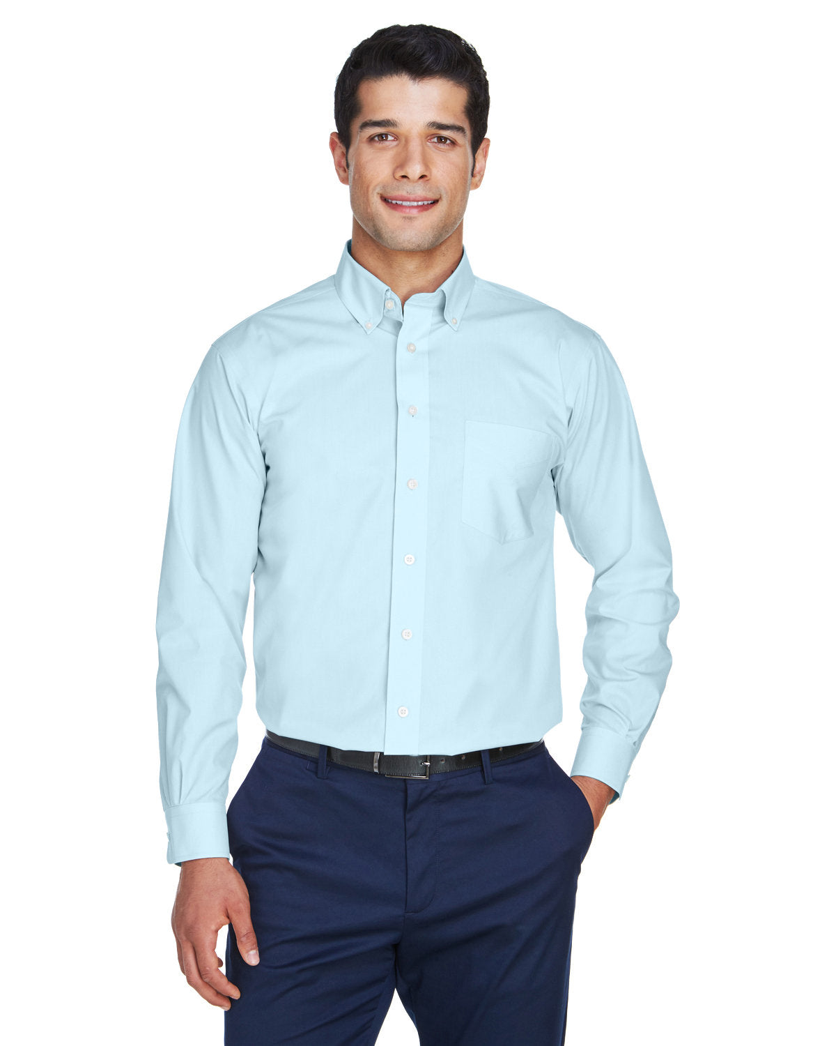 000162 Devon and Jones Men's Crown Collection® Solid Broadcloth Woven Shirt