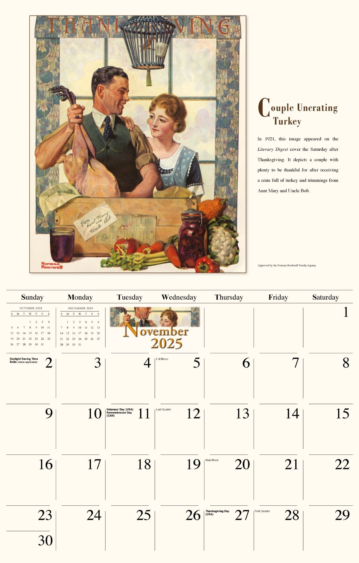 Galleria Wall Calendar 2025 Norman Rockwell